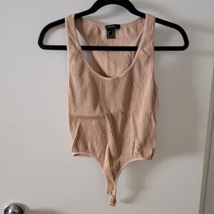 Forever 21 Textured Nude Bodysuit